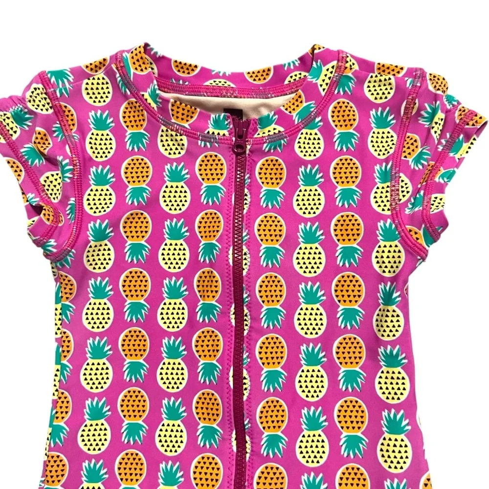 Tea Collection 5Y Pink Pineapple Rashguard One-Piece Swim Bathing Suit